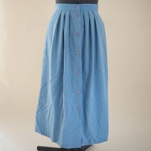VINTAGE Button Down Denim / Chambray Maxi Skirt